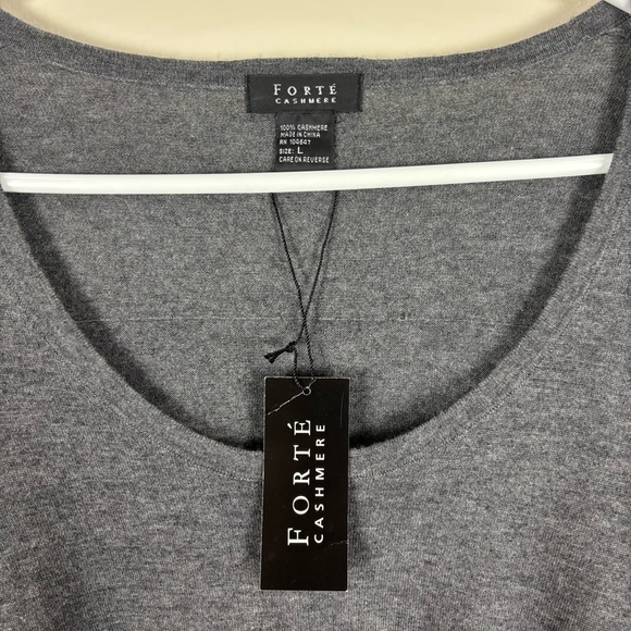 Forte Cashmere Long Sleeve Draped 100% Cashmere Sweater Women’s Size Large NWT - Picture 2 of 6